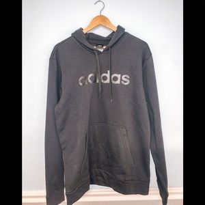 ✨NWT Mens Adidas Black Hoodie w/ Black Lettering